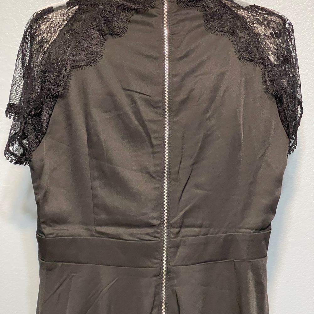 Liquorish Black Lace Midi Dress Goth Victorian Romantic Cocktail Size 6 - Picture 4 of 8